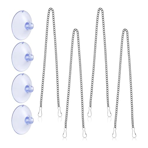 Jooehyer Hängende Ketten -Sonnencatcher 20 4 Stücke Buntglas mit Saugnäpfe -Haken für Bildanzeige von Jooehyer