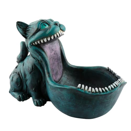 Jooehyer Halloween-Bonbonschale, Katzenstatue, Bonbonschale für Den Schreibtisch im Büro, Schlüsselschale für Den Eingangsbereich, Geschenke für Großmaul-Katze von Jooehyer