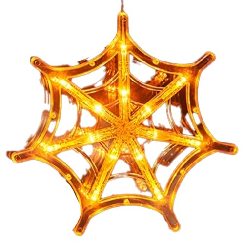 Jooehyer Halloween-Dekorationsfensterlampe, LED-Saugnapflampe mit Spinnennetz, Geeignet Zur Dekoration An Verschiedenen Orten von Jooehyer