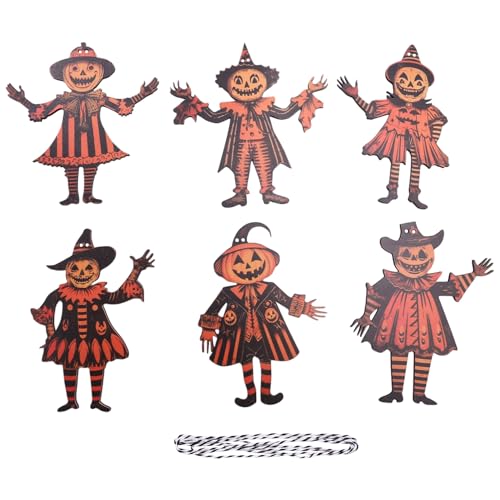 Jooehyer Halloween-Wimpelkette im Vintage-Stil, Aus, Halloween-Banner zum Aufhängen, Vintage-Farmhouse-Banner, Halloween-Dekoration mit Seil A von Jooehyer