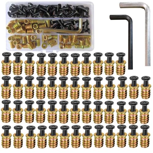 Jooehyer Holzeinsatz Bolzenbefestigungsstecker Gewinde Einsätze für für Möbelstuhlstuhl Tischschreibtisch Krippenbett, Vollständig Eingefädelt Jooehyer Holzeinsatz Bolzenbefestigungsstecker Gewinde Einsätze für für Möbelstuhlstuhl Tischschreibtisch Krippenbett, Vollständig Eingefädelt von Jooehyer