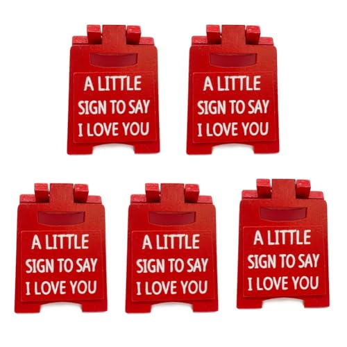 Jooehyer Kleines Love You-Schild, Mini-Schild mit Liebesmotiv, Romantisches Schild mit Liebessprache, Schreibtisch-Dekoration für das von Jooehyer