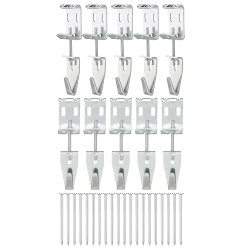 Jooehyer Komplette - und Bilderrahmen -Hanging -Kit mit 10 Einstellbaren J -Haken - Einfache Anlagen der Kleiderbügel Installieren von Jooehyer