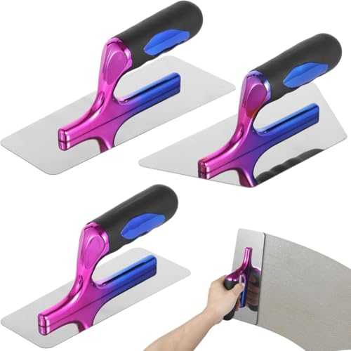 Jooehyer Kunstmalerei und Trockenbauspatel Set - 3 Stücke mit Ergonomischen Griffen für Venezianische Gipsarbeit von Jooehyer