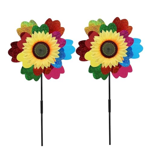 Jooehyer Mehrfarbige, Glitzernde Windräder, Windspinner für Garten, Rasen und, Windräder von Jooehyer