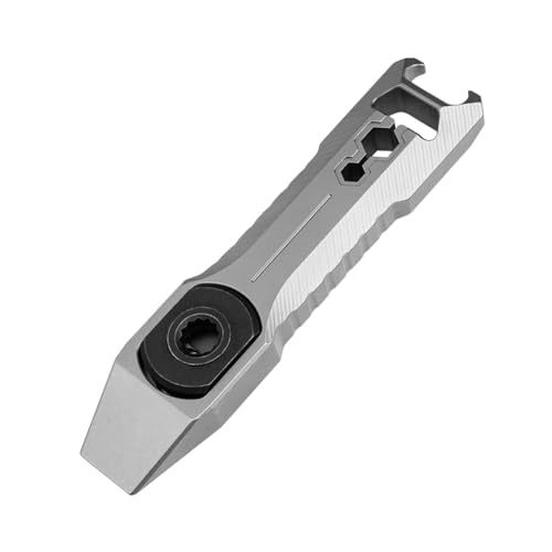 Jooehyer Outdoor Tragbarer Titanlegungs -Legierstange Multifunktional Crowbar Flaschenöffner Versteckter Schraubendreher Verstellbarer Schraubenschlüssel von Jooehyer