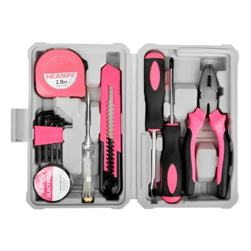 Jooehyer Rosa Heimwerker-Werkzeugset für Damen. Kleines Werkzeugset mit Grundlegenden Werkzeugen für Zuhause, Büro und Studentenwohnheim Jooehyer Rosa Heimwerker-Werkzeugset für Damen. Kleines Werkzeugset mit Grundlegenden Werkzeugen für Zuhause, Büro und Studentenwohnheim von Jooehyer