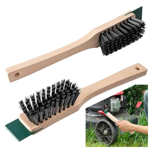 Jooehyer Schaberbürste Peeling Pinsel 2-Teiliges Set für Rasenmäherdeckreinigung für Den Garten im Freien von Jooehyer