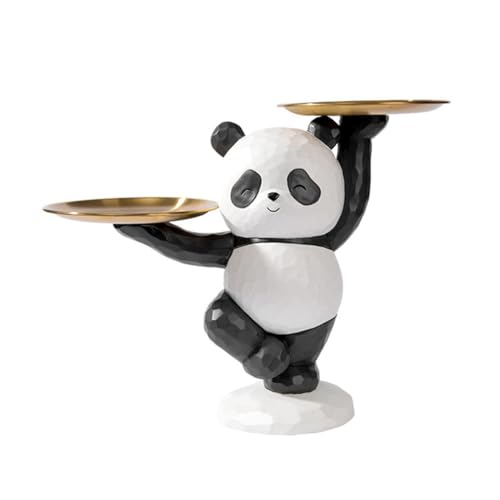 Jooehyer Schlüsselablage Aus Kunstharz mit Panda-Motiv, Schreibtisch-Dekoration, Süßes Schreibtisch-Aufbewahrungsregal für Eingangsbereich und Schlafzimmer, Heimdekoration von Jooehyer