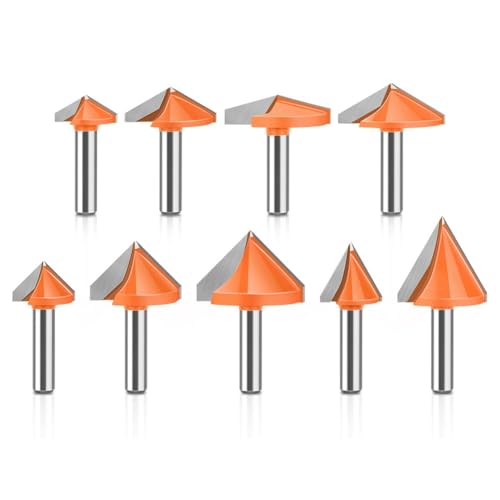 Jooehyer Set mit 8 mm, 3D-V-Messer, 3D-Computer-Graviermesser, Holzbearbeitungsmesser, V-Förmiger Fräser von Jooehyer