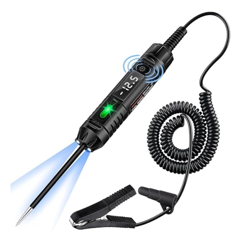 Jooehyer Stromkreistester mit Summer, 3-72 V DC Digitale LED-Prüfleuchte mit Voltmeter, Kfz-Lichttester mit Beleuchtung Jooehyer Stromkreistester mit Summer, 3-72 V DC Digitale LED-Prüfleuchte mit Voltmeter, Kfz-Lichttester mit Beleuchtung von Jooehyer