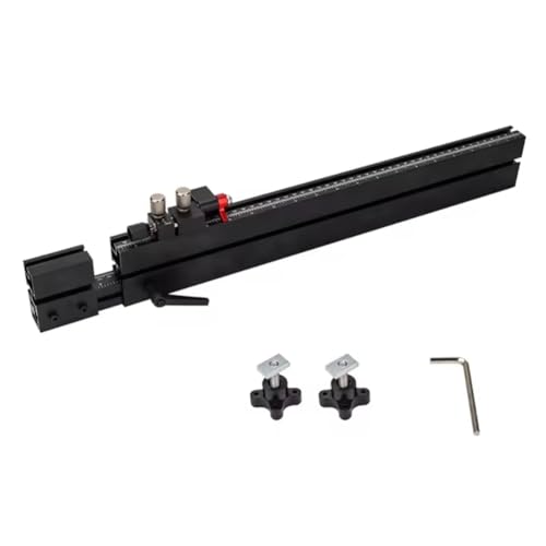 Jooehyer T-Spur mit Schnellausrichtung für Tischkreissägen Gehrungslehren Holzarbeiter Ausziehbare T-Nut-Spur mit Schneller Positionierung der Mittellinien 38mm Ab der Basis, Ausziehbar 560mm-941mm von Jooehyer