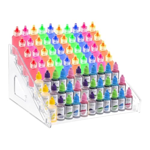 Jooehyer Transparenter Acrylfarben-Organizer (7 Ebenen), Farbflaschen-Organizer, Acrylfarben-Aufbewahrungs-Organizer, Organizer-Regal für Bastelfarben von Jooehyer