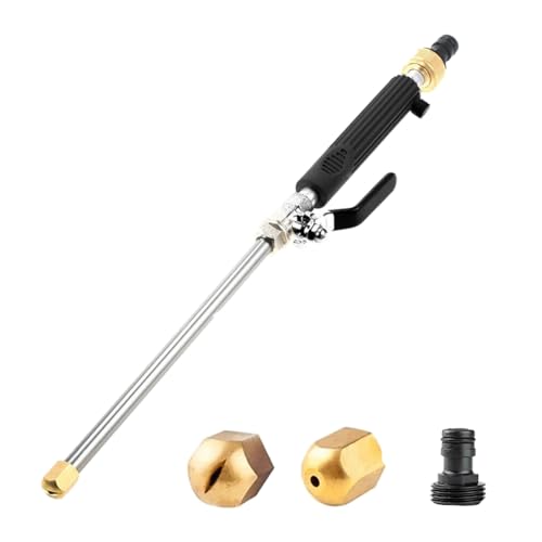 Jooehyer Universeller Hochdruckreiniger-Aufsatz für Gartenschläuche, Hochdruck-Schlauchdüse für Gartenschläuche, Strahldüse 2-In-1, Langlebig, Einfach zu Installieren, Schwarz von Jooehyer