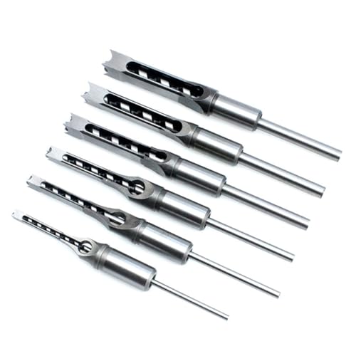 Jooehyer Vierkantbohrer-Set für die Holzbearbeitung, Spiralbohrer, Stemmeisen-Bohrer, Werkzeug-Set, Spiral-Verlängerungsbohrer von Jooehyer
