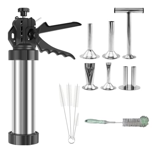 Jooehyer Wurstmaschine Aus Edelstahl, Wurst-Jerky-Maker mit 5 D¨¹sen, B¨¹rsten, Fleischschieber f¨¹r die K¨¹che von Jooehyer