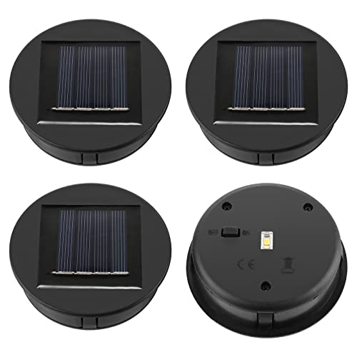 Jooheli 4 Solarleuchten Ersatz Top, LED Leuchtmitteln Solarpanel, Solarpanel Laterne Deckel Leuchten Ersatzoberteil Glühbirne Ersatzteil, Solarleuchten Ersatz Top für LED Solarleuchten Garten Decor von Jooheli