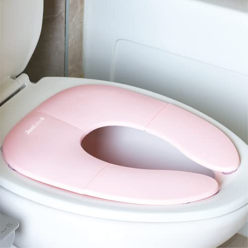 Jool Baby Products Klappbarer Reisetöpfchensitz für Mädchen, passend für runde und ovale Toiletten, rutschfeste Saugnäpfe, inklusive kostenloser Reisetasche von Jool Baby Products