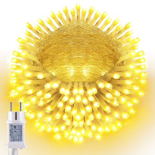 Joomer Lichterkette Außen 100LED, 10M Weihnachtsbaum Lichterkette Strombetrieben mit Timer, 8 Modi Wasserdicht Weihnachtsbeleuchtung Innen Transparent Kabel für Outdoor Party Garten Hochzeit,Warmweiß Joomer Lichterkette Außen 100LED, 10M Weihnachtsbaum Lichterkette Strombetrieben mit Timer, 8 Modi Wasserdicht Weihnachtsbeleuchtung Innen Transparent Kabel für Outdoor Party Garten Hochzeit,Warmweiß von Joomer