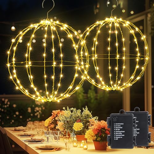 Joomer Weihnachtsbeleuchtung Außen Batterie Hängende LED Kugel Lichter Timer 33cm 144 LED und 28cm 120 LED Leuchtkugel Weihnachtsdeko Außen 8 Modi Wasserdichte für Garten Party Innen(2 Stück,Warmweiß) Joomer Weihnachtsbeleuchtung Außen Batterie Hängende LED Kugel Lichter Timer 33cm 144 LED und 28cm 120 LED Leuchtkugel Weihnachtsdeko Außen 8 Modi Wasserdichte für Garten Party Innen(2 Stück,Warmweiß) von Joomer