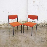 1 Von 2 Mid Century Bürostühlen/Vintage Schulstühle Retro Industriestühle Orange Stühle Stol Kamnik Jugoslawien 70Er Jahre von Jooovanka