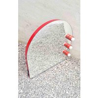 Mid Century Metall Wandspiegel/Vintage Spiegel Space Age Retro Italien 70Er Jahre von Jooovanka