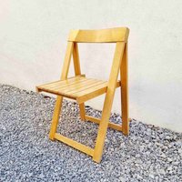 Mid Century Modern Klappstuhl/Vintage Natur Design Aldo Jacober Stil Brauner Stuhl Stol Kamnik 1960Er 60Er Jahre von Jooovanka