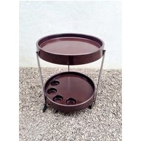 Mid Century Servierwagen Plastik/Hersteller Dal Vera Vintage Rollwagen Space Age Brauner Kunststoff Italien 1970 70Er Jahre von Jooovanka