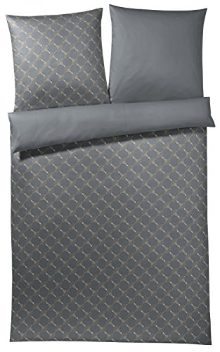 Joop, Mako-Satin-Bettwäsche, Kornblumen-Muster mit nuancierten Farben 135x200 + 1x 80x80 grau Joop, Mako-Satin-Bettwäsche, Kornblumen-Muster mit nuancierten Farben 135x200 + 1x 80x80 grau von Joop!