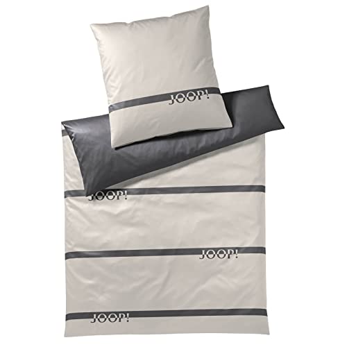 JOOP! Bettwäsche Logo Stripes 4101 | 9 Stone - 135 x 200 von JOOP!