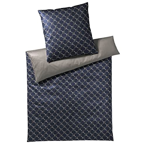 JOOP! Mako-Satin Bettwäsche-Garnitur Cornflower Double Farbe Midnight Glow Größe 200x200+2x80x80 von Joop!