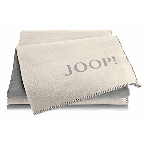 JOOP! Plaid Melange Doubleface | Natur-Silber - 150 x 200 von Joop!