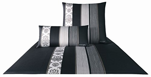 Joop! 4022 Ornament Stripe Mako-Satin-Bettwäsche 200x220 + 2X 80x80 schwarz-9 von Joop!