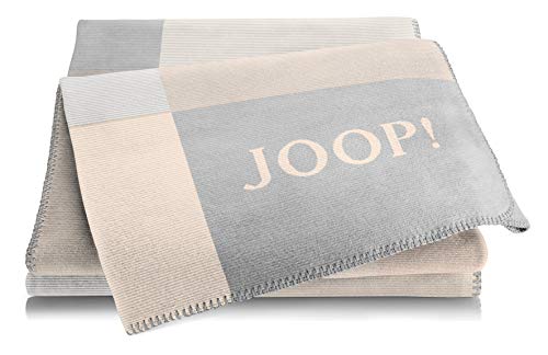 Joop!® Mosaic Kuscheldecke I samt-weiche Wohn-Decke in Sand-Rauch I Sofadecke aus Baumwollmischgewebe | Tagesdecke 150x200cm | nachhaltig produziert in Deutschland I Öko-Tex Standard 100 von Joop!