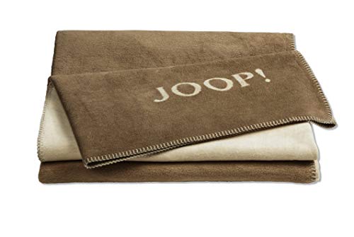 Joop!® Uni-Doubleface I flauschig-weiche Kuscheldecke Cashew-Macchiato I Wohndecke aus Baumwolle und Polyacryl in braun I Tagesdecke 150x200cm | nachhaltig produziert in DE I Öko-Tex Standard 100 von Joop!