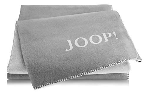 Joop!® Uni-Doubleface I flauschig-weiche Kuscheldecke Graphit-Rauch I Wohndecke aus Baumwollmischgewebe in grau I Tagesdecke 150x200cm | nachhaltig produziert in Deutschland I Öko-Tex Standard 100 von Joop!