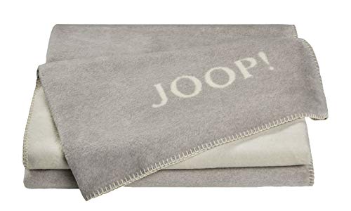 Joop!® Uni-Doubleface I flauschig-weiche Kuscheldecke Rauch-Ecru I Wohndecke aus Baumwolle & Polyacryl in hellgrau I Tagesdecke 150x200cm | nachhaltig produziert in Deutschland I Öko-Tex Standard 100 von Joop!