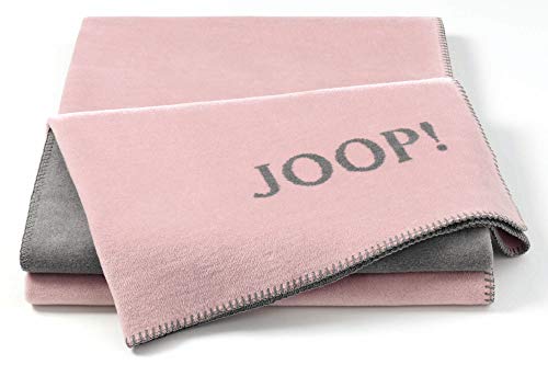 Joop!® Uni-Doubleface I flauschig-weiche Kuscheldecke Rosé-Graphit I Wohndecke aus Baumwolle in rosa I Tagesdecke 150x200cm | nachhaltig produziert in Deutschland I Öko-Tex Standard 100 von Joop!