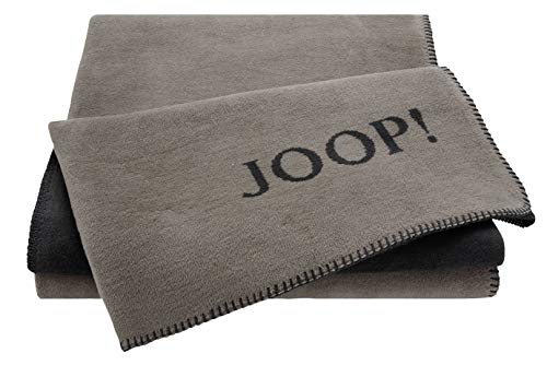 Joop!® Uni-Doubleface I flauschig-weiche Kuscheldecke Taupe-Anthrazit I Wohndecke aus Baumwolle und Polyacryl in braun I Tagesdecke 150x200cm I nachhaltig produziert in DE I Öko-Tex Standard 100 von Joop!