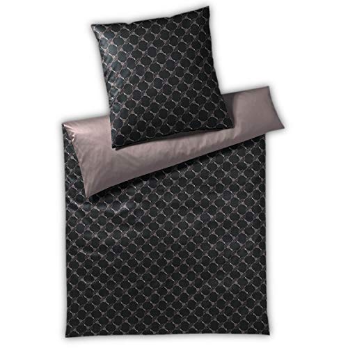 Joop! Bettwäsche Cornflower Double Shiny Black 1 Bettbezug 200 x 220 cm + 2 Kissenbezüge 80 x 80 cm von Joop!