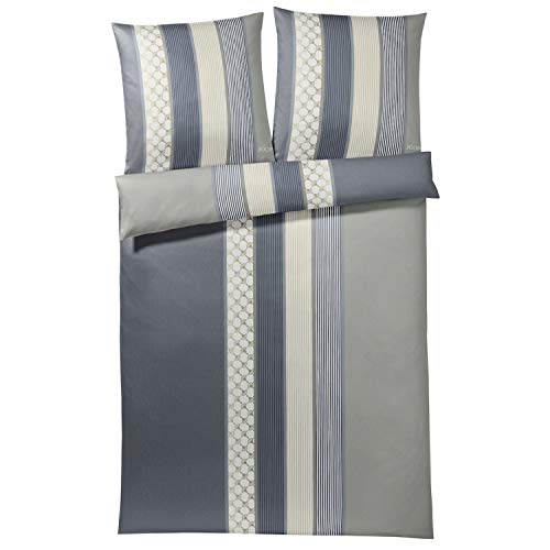 JOOP! 4069-9 Cornflower Stripes Mako-Satin-Bettwäsche 200x200 + 2x 80x80 deep coal JOOP! 4069-9 Cornflower Stripes Mako-Satin-Bettwäsche 200x200 + 2x 80x80 deep coal von Joop!