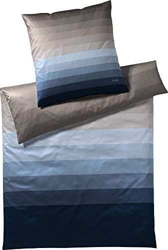 Joop! Bettwäsche Horizon Mako-Satin grau-blau Größe 135x200 cm (40x80 cm) von Joop!
