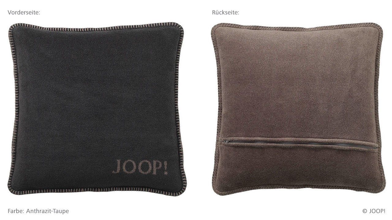 Joop! Dekokissen JOOP! Uni-Doubleface Kissenhülle 651273 anthrazit-taupe 50x50 cm von Joop!