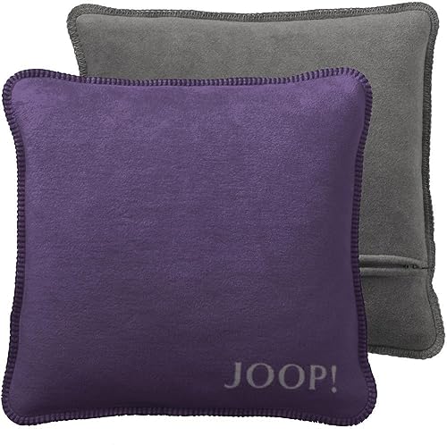 Joop! Uni Kissen Doubleface Violett-Schiefer, 50x50 cm Dekokissen gefüllt von Joop!