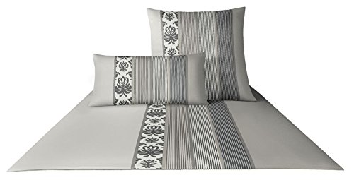 Joop! Mako-Satin Ornament Stripe 4022 Farbe 77 Graphit, 70/90 140/200cm von Joop!