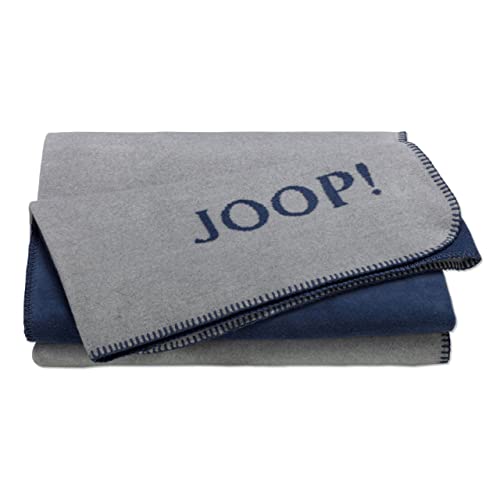 JOOP! Plaid Uni-Doubleface | Silber-Navy - 150 x 200 von Joop!