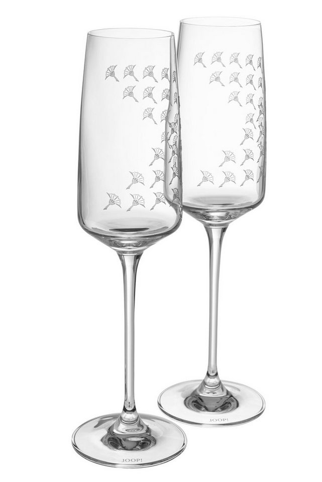 Joop! Sektglas JOOP! LIVING - FADED CORNFLOWER Champagnerglas 2er Set, Glas von Joop!