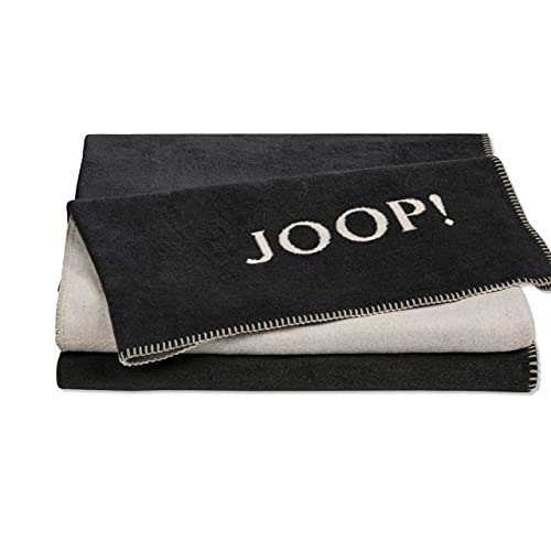 Joop! Wohndecke Uni-Doubleface Baumwollmischung anthrazit Größe 150x200 cm, 739377 von Joop!