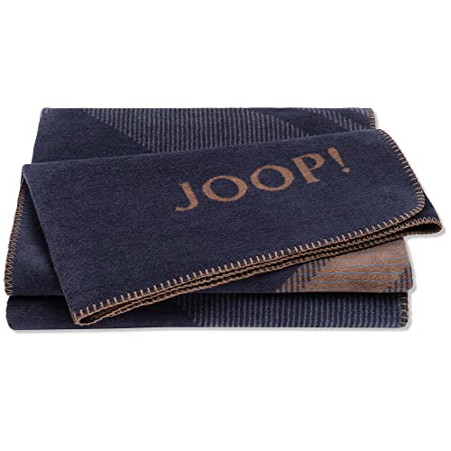 Joop! Wohndecken Checks Marine-karamell 150x200 cm von Joop!