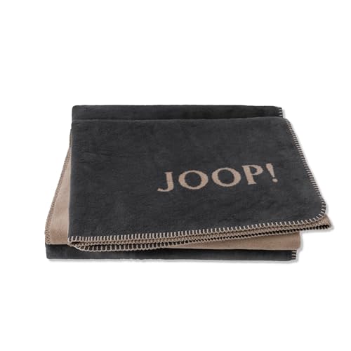 Joop! Wohndecken Uni-Doubleface Anthrazit-Karamell 150x200 cm von Joop!